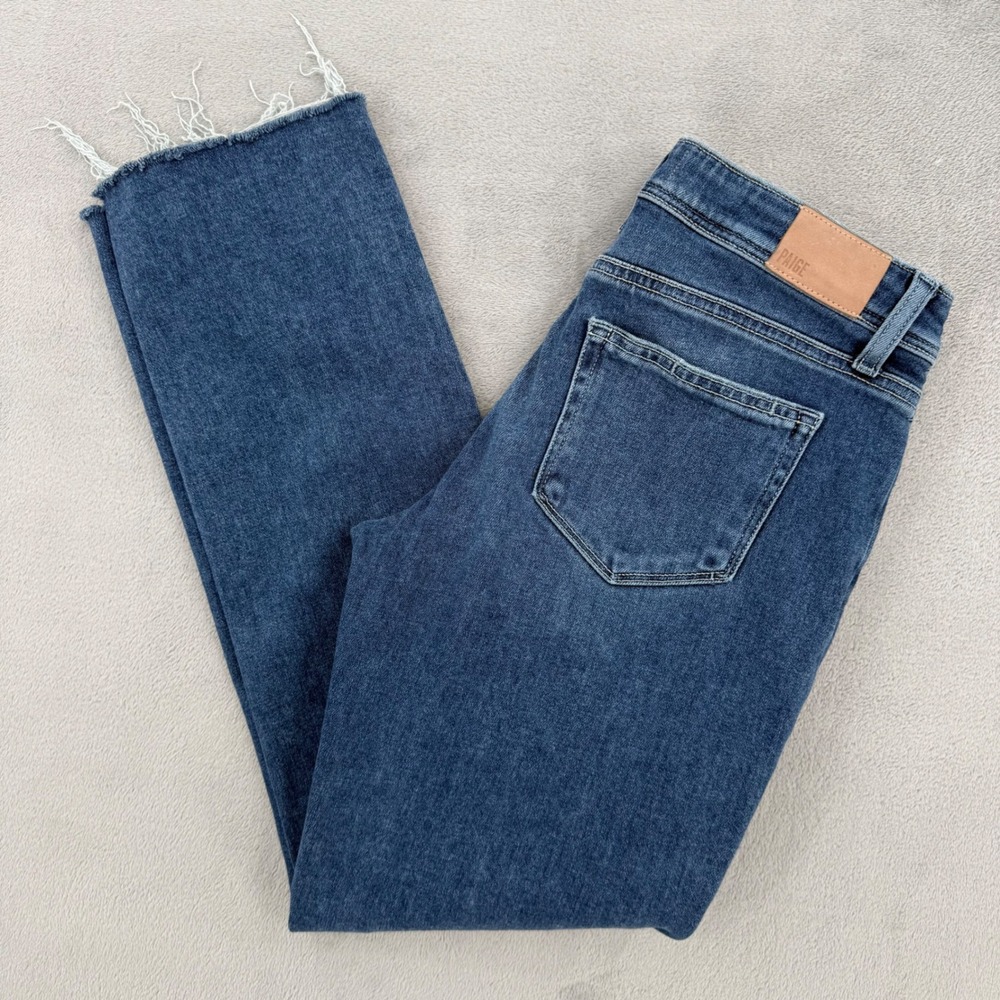 Paige Brigitte Slim Boyfriend Jeans Raw Hem Blue Denim Women's Size 26
